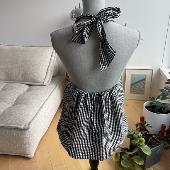 High neck backless checkered sun top - Picture 2 of 2
